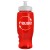 27 Oz Poly-Pure Transparent Sports Bottle - Transparent Red with white top